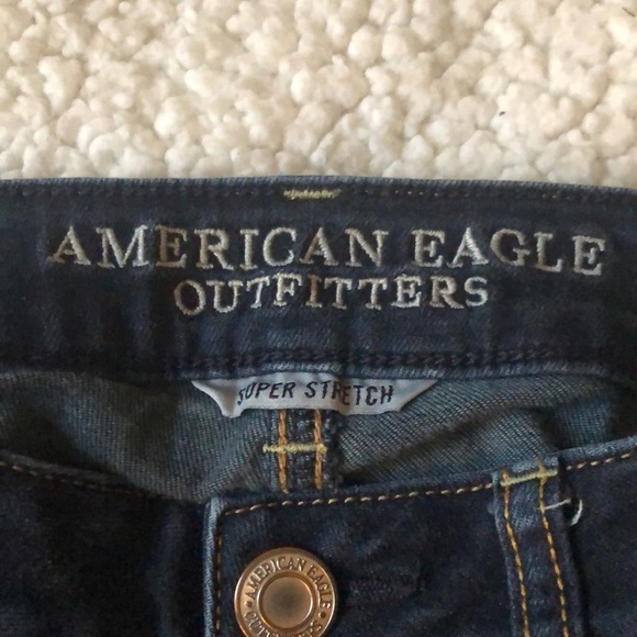 American Eagle Jeans skinny super stretch mid rise dark wash Sz 6R - Picture 4 of 9